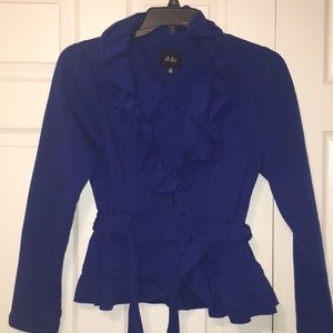 Dots Royal Blue Button Coat size Medium